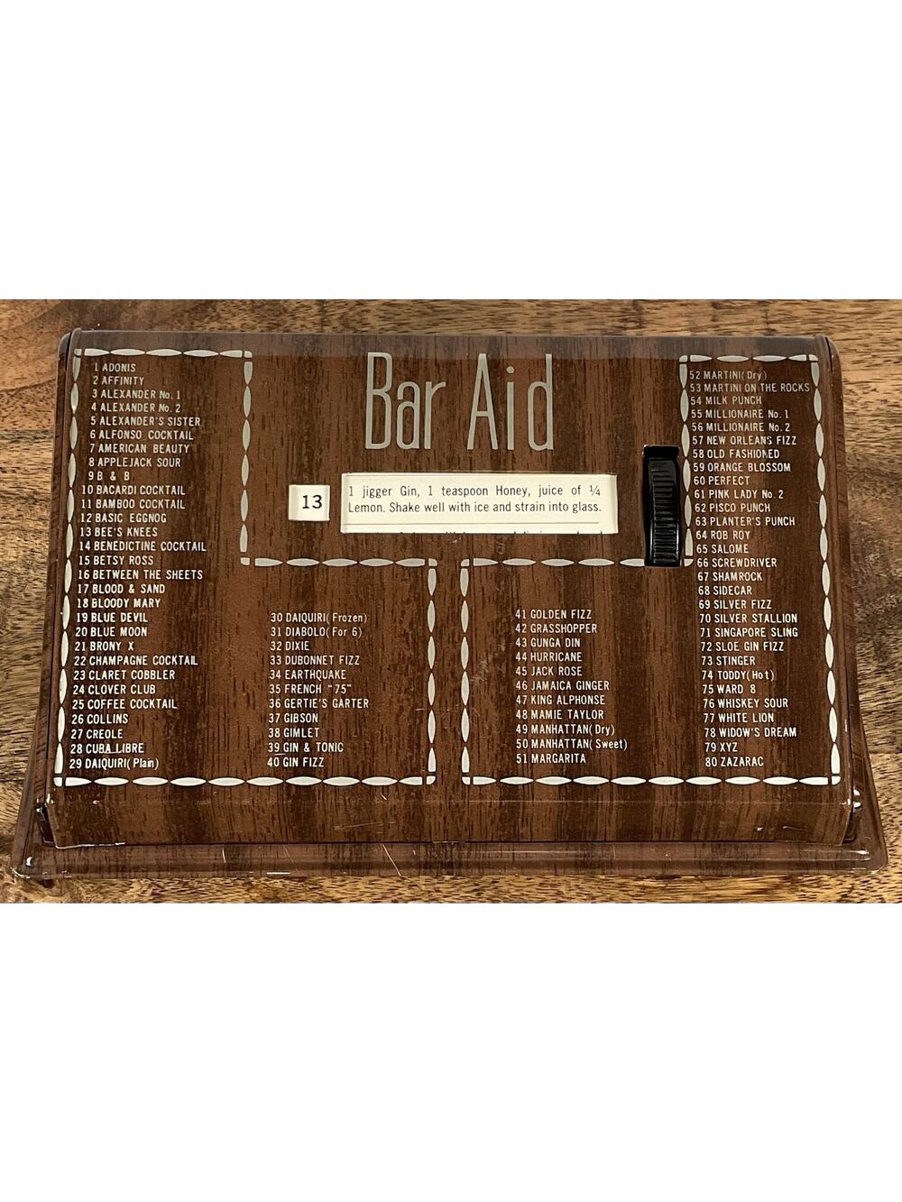 Vintage Bar Aid Cocktail Recipe Rolodex In ORIGINAL BROWN